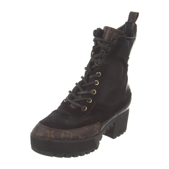 ❤️Louis Vuitton Monogram Pattern Leather Combat Boots❤️ - Picture 2 of 5